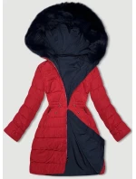 Tmavomodrá a červená obojstranná dámska prechodná bunda J Style (16M9159-215) Tmavomodrá a červená obojstranná dámska prechodná bunda J Style (16M9159-215)