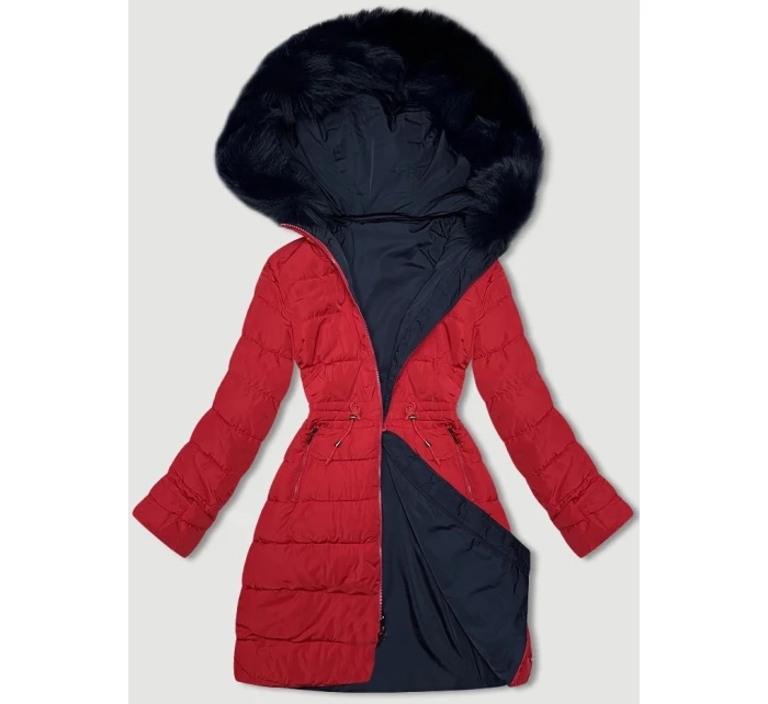 Tmavomodrá a červená obojstranná dámska prechodná bunda J Style (16M9159-215) Tmavomodrá a červená obojstranná dámska prechodná bunda J Style (16M9159-215)