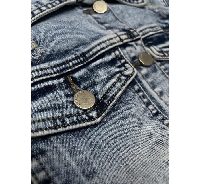 Svetlomodrá klasická dámska džínsová bunda (W025-B) Svetlomodrá klasická dámska džínsová bunda (W025-B)