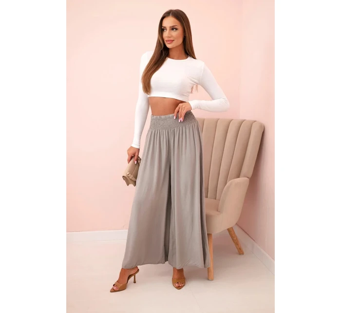 Dámské viskózové kalhoty s elastickým pasem fango