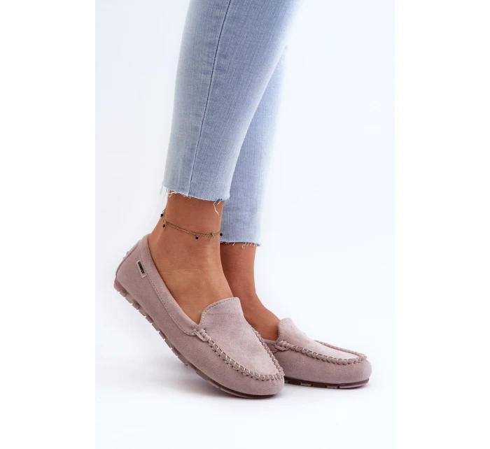 Mokasyny Damskie Z Eko Zamszu Fioletowe Amrutia