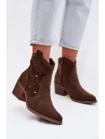 Dámské boty Kovbojky s vzorem čokoládové model 21935147 - Boto