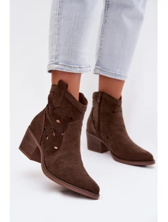 Dámské boty Kovbojky s vzorem čokoládové model 21935147 - Boto