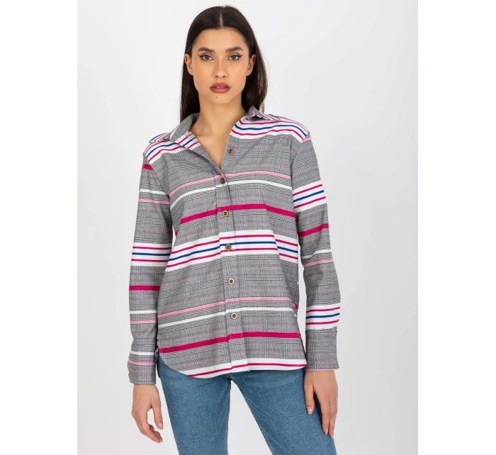 Dámska košeľa LK KS 509165.06X biela a ružová - FPrice Dámska košeľa LK KS 509165.06X biela a ružová - FPrice