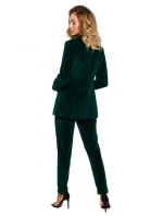 M643 Zamatové sako s jedným gombíkom - bordové