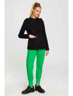 model 17626046 Bunda s kapucí a jedním knoflíkem černá - Moe