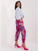 Dámské kalhoty DHJ SP model 21055768 Fialová s květy - FPrice