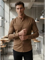Pánska ležérna košeľa SLIM FIT so stojacím golierom FashionStreet DX2592