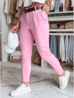 Dámské chinos kalhoty s páskem růžové Dstreet model 21986428 - FashionStreet
