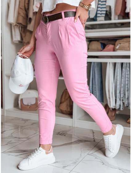 Dámské chinos kalhoty s páskem růžové Dstreet model 21986428 - FashionStreet