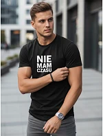 Pánske bavlnené tričko s vtipnými nápismi čierne FashionStreet NX0114R Pánske bavlnené tričko s vtipnými nápismi čierne FashionStreet NX0114R
