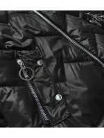 čierno / modrá dámska bunda s kapucňou (BH2003)