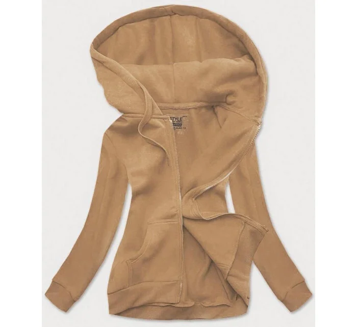 Dámska športová mikina v nahej farbe (W03-160)