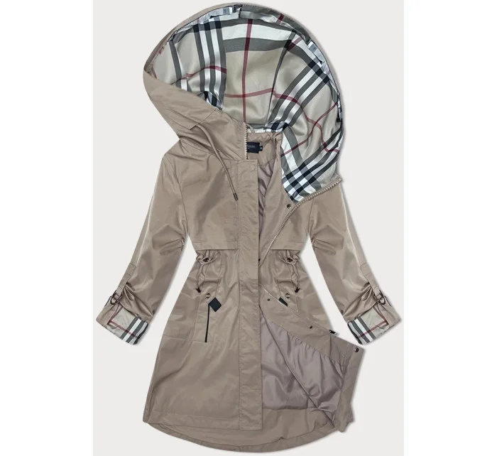 Tmavobéžová bunda parka s ozdobnou podšívkou BH Forever (2) (BH-2401) Tmavobéžová bunda parka s ozdobnou podšívkou BH Forever (2) (BH-2401)