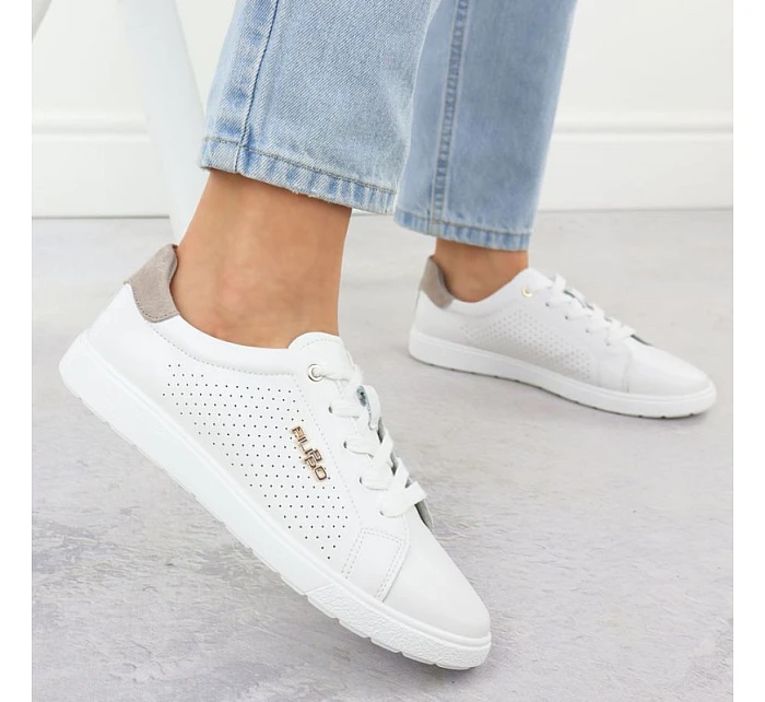 Filippo biela kožená športová obuv DP6738