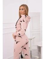 Sada s potlačou pištole tmavo púdrovo ružová