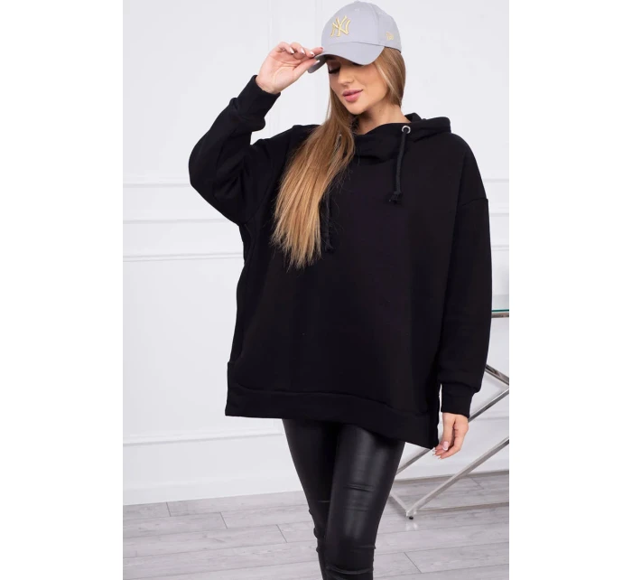 Zateplená mikina so zipsom na boku čierna