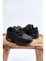 Dziecięce Skórzane Buty Sportowe Na Platformie Czarne Lori