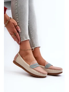 Mokasyny Damskie Z Eko Skóry Różowe Vikitara