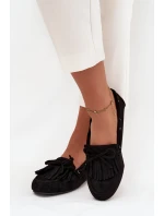 Dámské s třásněmi a mašlí černé model 21709117 - Boto