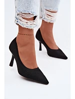 Materiálové Podpatky Lodičky Černé model 22102879 - Boto