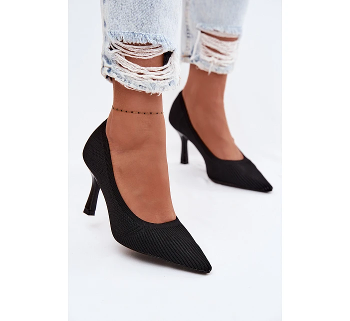 Materiálové Podpatky Lodičky Černé model 22102879 - Boto