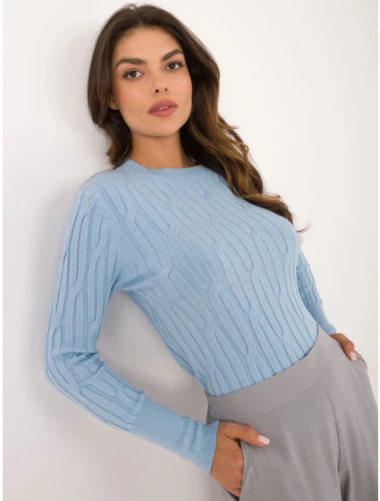 Sweter AT SW jasny niebieski model 20493329 - FPrice Sweter AT SW jasny niebieski model 20493329 - FPrice