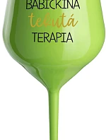 BABY'S LIQUID THERAPY - zelený nerozbitný pohár na víno 470 ml