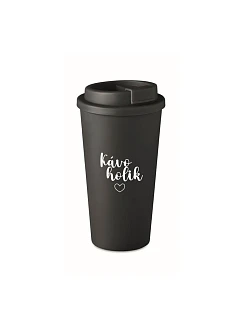 KÁVOHOLIK - čierny termohrnček 475 ml