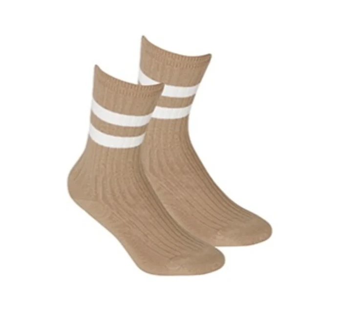 Netlačiace dámske rebrované ponožky W.995