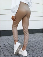 Dámske voskované béžové nohavice BRIAL so šnúrkou FashionStreet UY2152 Dámske voskované béžové nohavice BRIAL so šnúrkou FashionStreet UY2152