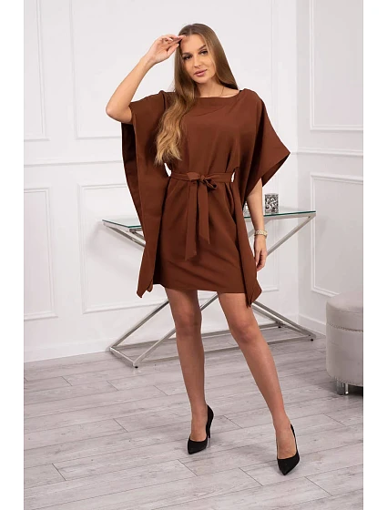 Oversize hnědé netopýří šaty Oversize hnědé netopýří šaty