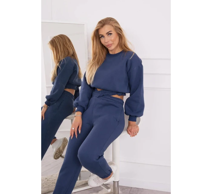 Zateplená souprava s krátkou model 18749044 mikinou - K-Fashion Zateplená souprava s krátkou model 18749044 mikinou - K-Fashion