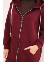 Dámska mikina s kapucňou so zipsom teplá bordová Dámska mikina s kapucňou so zipsom teplá bordová