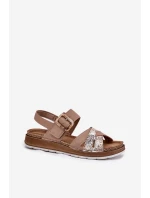 Dámské Sandály S Přezkou Béžové model 21697910 - Inblu