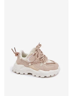 Buty Sportowe Sneakersy Dziecięce Beżowe Tilvianea
