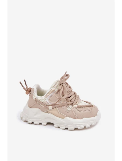 Buty Sportowe Sneakersy Dziecięce Beżowe Tilvianea