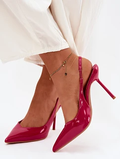 Lakované lodičky sandály z umělé kůže fuchsiové model 22122743 - Boto