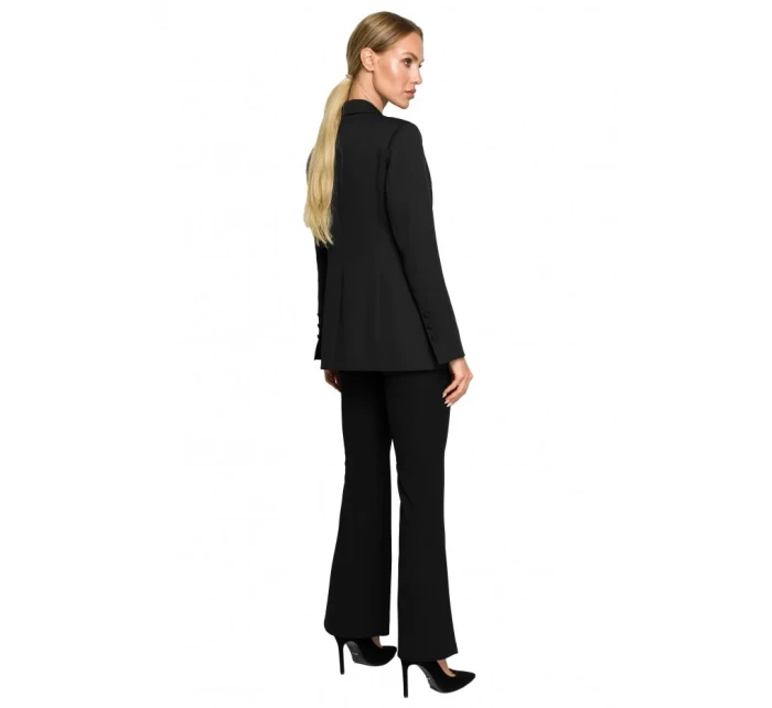 model 17626256 Bunda s jedním knoflíkem a asymetrickými kapsami černá - Moe model 17626256 Bunda s jedním knoflíkem a asymetrickými kapsami černá - Moe