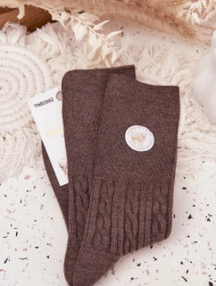 Dámske dlhé vlnené ponožky - tmavosivé