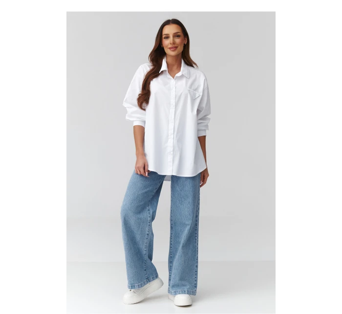 Košeľa s dlhým rukávom model 224103 Makadamia Košeľa s dlhým rukávom model 224103 Makadamia