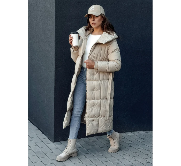 Dámský prošívaný kabát béžový Dstreet model 21978749 - FashionStreet