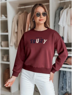 Dámská oversize mikina s výšivkou vínová Dstreet model 21988057 - FashionStreet