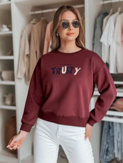 Dámská oversize mikina s výšivkou vínová Dstreet model 21988057 - FashionStreet