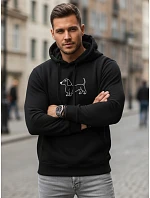 Pánska mikina s potlačou jazvečíka čierna FashionStreet NX0221B