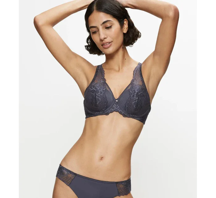 Dámská podprsenka Wild Peony Florale WP tmavě šedá - Triumph