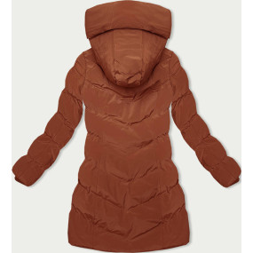 Zimná bunda v tehlovej farbe s kapucňou (2M-023)