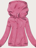 Tenká dámska mikina klokanka špinavo ružová (W06-19-1)