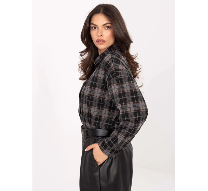 Čierna flanelová košeľa (21638)