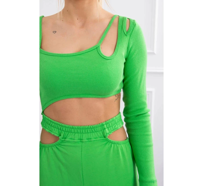 Sada s blúzkou top zelená neónová